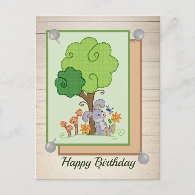 Cartão Postal Hase unterm Baum (Frente)