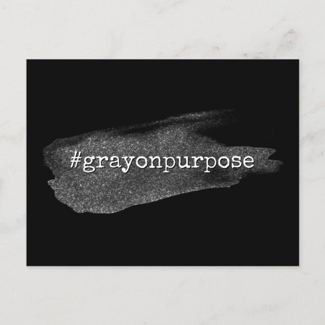 Cartão Postal Hashtag Cinzas com prata de propósito BrushAVE (Frente)