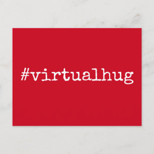 Cartão Postal Hashtag Virtual Hug Missing You Note, Cherry Red