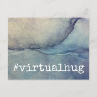 Hashtag Virtual Hug over Denim Blue Abstrato Ink