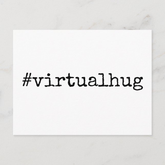 Cartão Postal Hashtag Virtual Hug Preto e Branco (Frente)