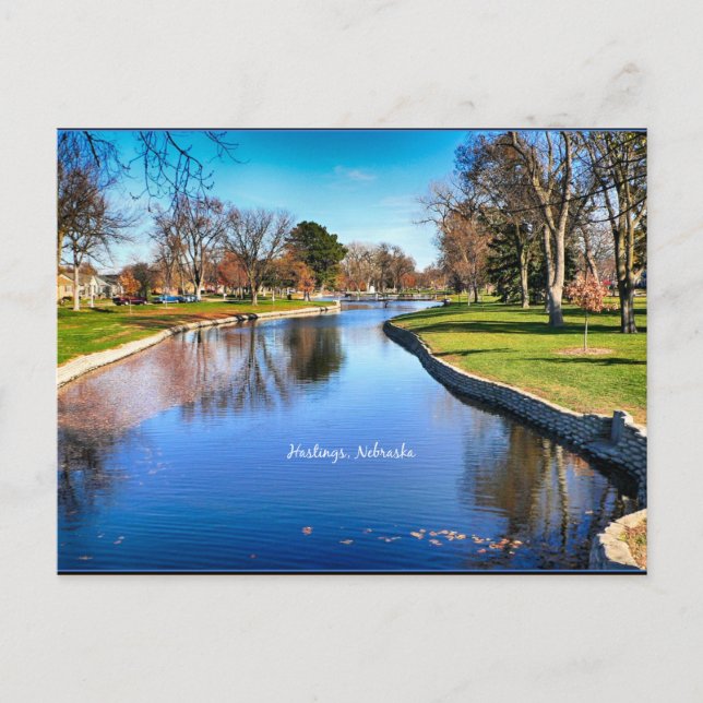 Cartão Postal Hastings, fotografia da paisagem de Nebraska (Frente)