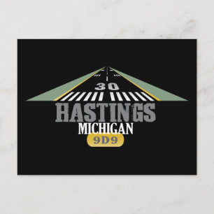 Cartão Postal Hastings MI - Passagem do Aeroporto