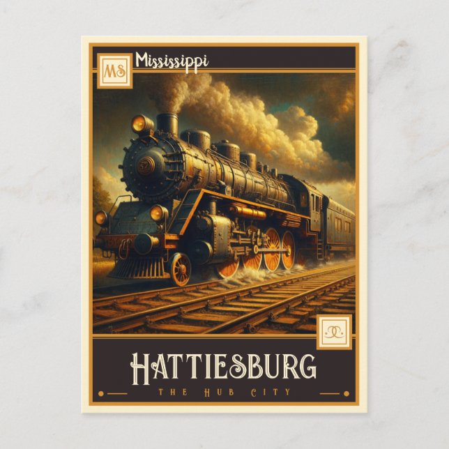 Cartão Postal Hattiesburg, Mississippi | Vintage (Frente)