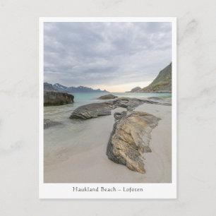 Cartão Postal Haukland Beach Lofoten