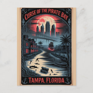 Cartão Postal Haunted Tampa, Flórida Maldição da Baía do Pirata