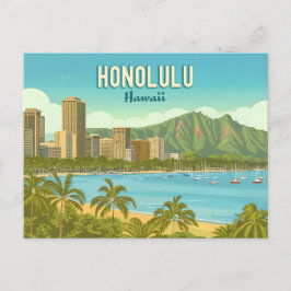 Cartão Postal Havaí Antigo, Praia da Baía de Hanauma Honolulu