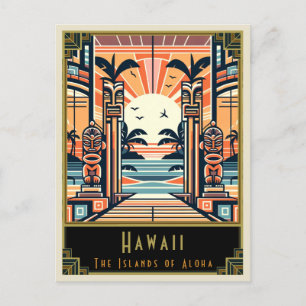 Cartão Postal Havaí   Art Deco