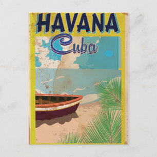 Cartão Postal Havana, Cuba Cartaz de férias antigo