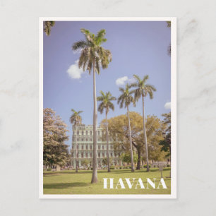 Cartão Postal Havana Cuba Palmeiras Verdes & Arquitetura
