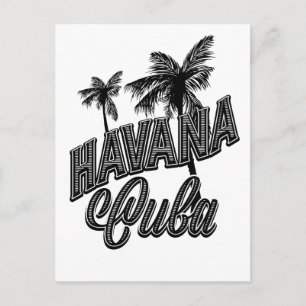 Cartão Postal Havana Cuba vintage typeface art.