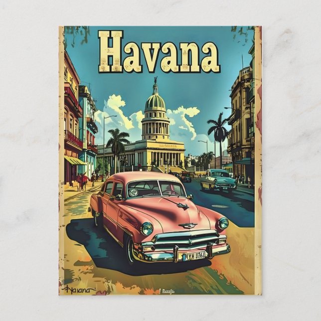 Cartão Postal Havana Dreams: Carro vintage (Frente)