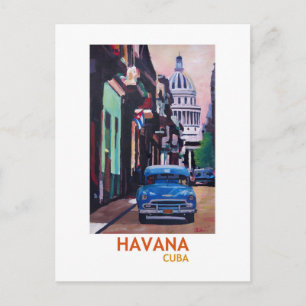 Cartão Postal Havana em Cuba  - El Capitolo com oldtimer
