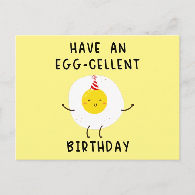 Cartão Postal have an eggcellent birthday funny birthday (Frente)