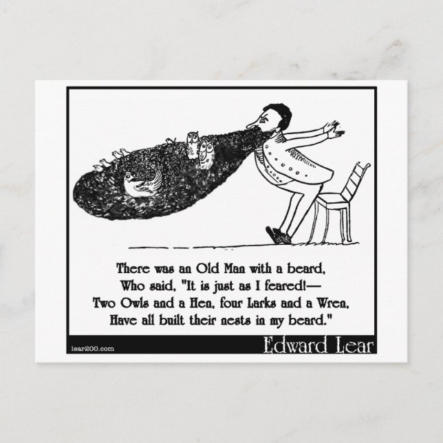 Cartão Postal Havia um Velho com barba (Frente)