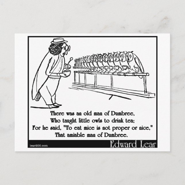Cartão Postal Havia um velho homem de Dumbree (Frente)