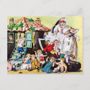 Cartão Postal Havia uma velha mulher que vivia em um Calçado