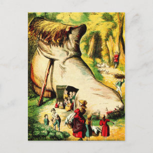 Cartão Postal Havia uma velha mulher que vivia em um Calçado