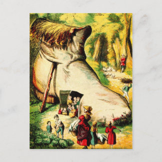 Cartão Postal Havia uma velha mulher que vivia em um Calçado