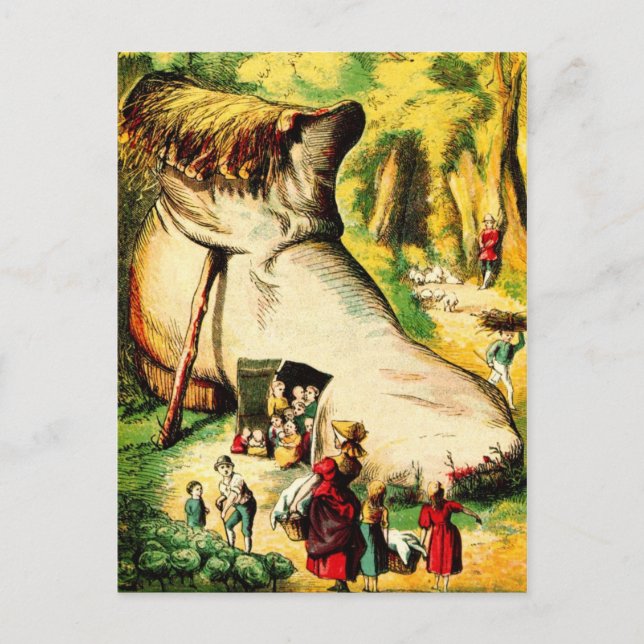 Cartão Postal Havia uma velha mulher que vivia em um Calçado (Frente)