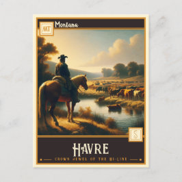 Cartão Postal Havre, Montana | Vintage