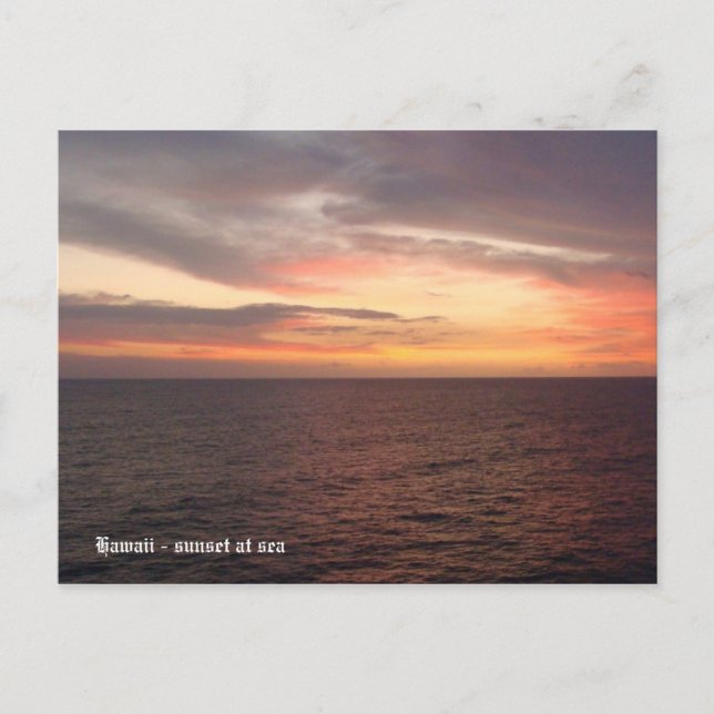 Cartão Postal hawaii 2008 (394), Havaí - pôr do sol no mar (Frente)