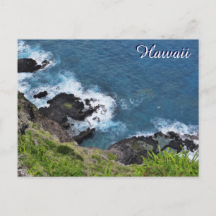 Cartão Postal Hawaii Cliff Ocean Onda Visão Cêntica