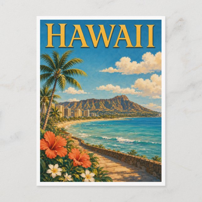Cartão Postal Hawaii Diamond Head GeoSaga (Frente)
