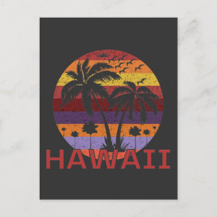 Cartão Postal Hawaii EUA Vintage Palm Trees Viagem