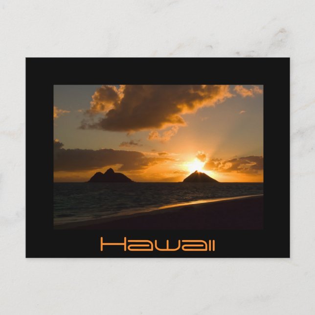 Cartão Postal Hawaii Lanikai sunrise - texto negro (Frente)