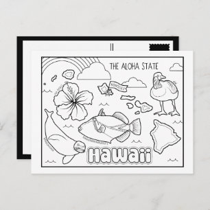 Cartão Postal hawaii me coloriu colagem