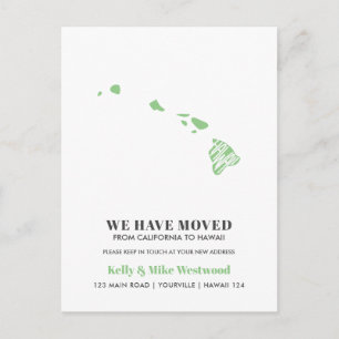 Cartão Postal HAWAII Mudamos Novo endereço Nova Casa  