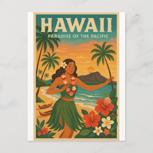 Cartão Postal Hawaii – Paradise of the Pacific (Frente)