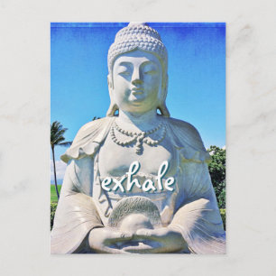 Cartão Postal Hawaii Peaceful Buddha Exhale Script Tropical