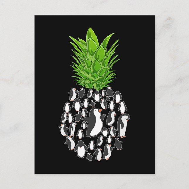 Cartão Postal Hawaii Pineapple Penguins (Frente)