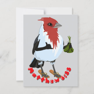 Cartão Postal HAWAII RED CRESTED CARDINAL—Bible verse