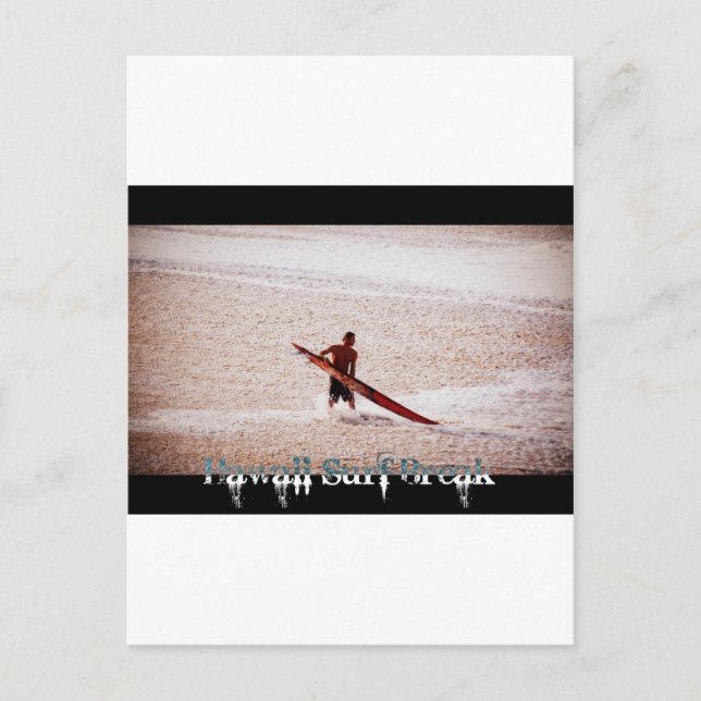 Cartão Postal Hawaii Surf Break Surfs Up (Frente)