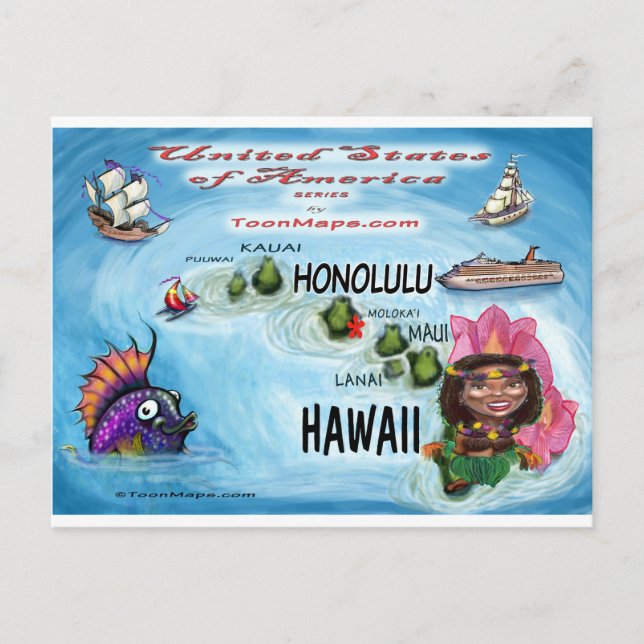 Cartão Postal Hawaii USA Card (Frente)