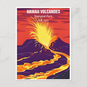 Cartão Postal Hawaii Volcanoos National Park Vintage retro