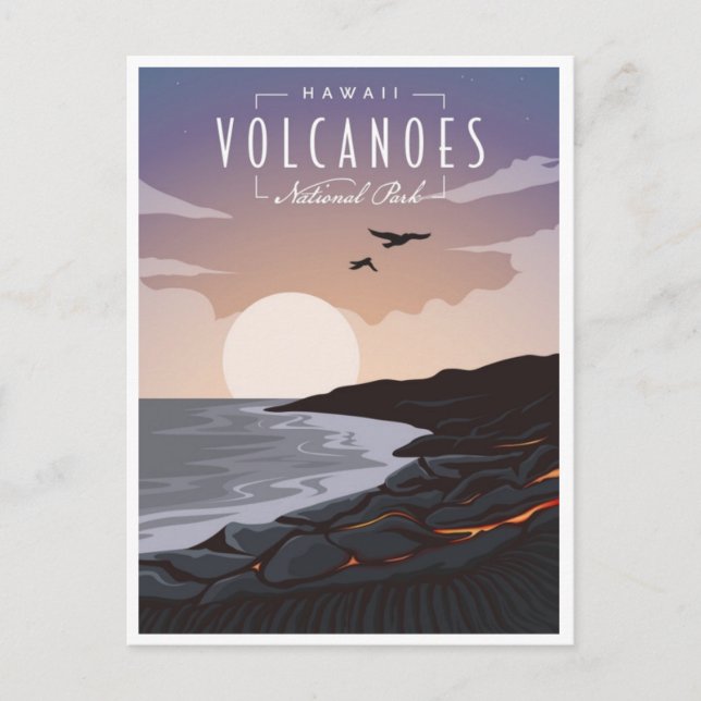 Cartão Postal Hawaii Volcanoos National Park Vintage retro (Frente)