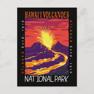 Cartão Postal Hawaii Volcanoos National Park Vintage se afundou