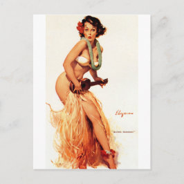 Cartão Postal Hawaiian Pin Up