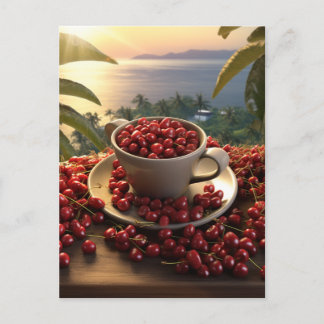 Cartão Postal Hawaiian Sunset Close-up Coffee Cherries Paradise