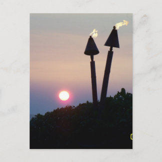 Cartão Postal Hawaiian Sunset Luau Gifts