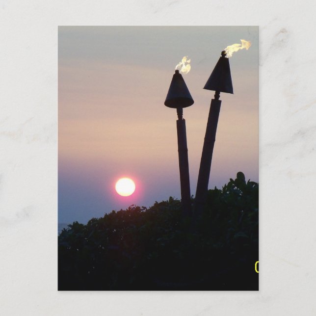 Cartão Postal Hawaiian Sunset Luau Gifts (Frente)