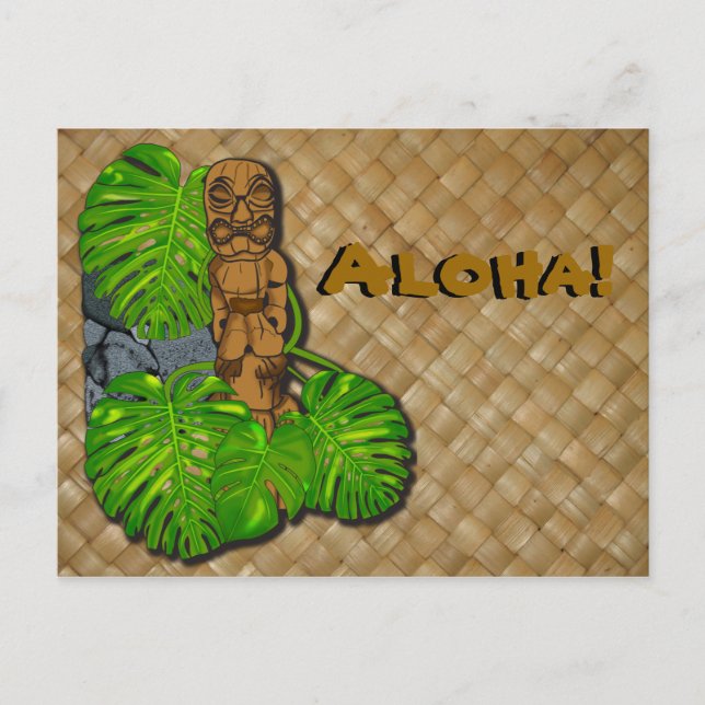 Cartão Postal Hawaiian Tiki Lauhala Cartão-postal 2 (Frente)