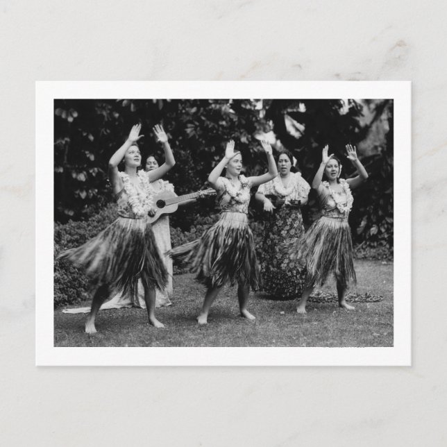 Cartão Postal HawaiiHula Dancers FotografiaHavaí (Frente)