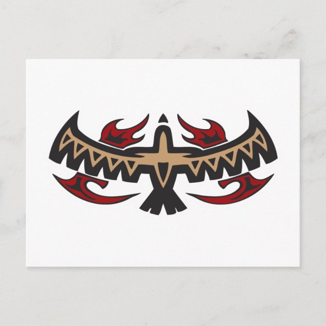 Cartão Postal Hawk Eagle Tribal Tattoo (Frente)