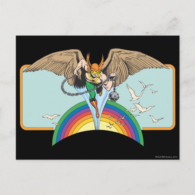 Cartão Postal Hawkman Voa Através de Sky (Frente)