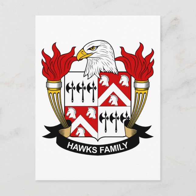 Cartão Postal Hawks Family Crest (Frente)